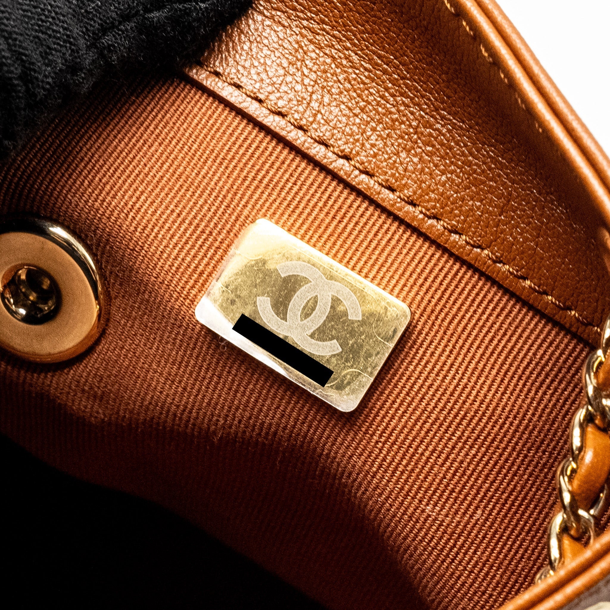 Chanel 23a Triple Pack Backpack Calfskin Caramel L (microchip)