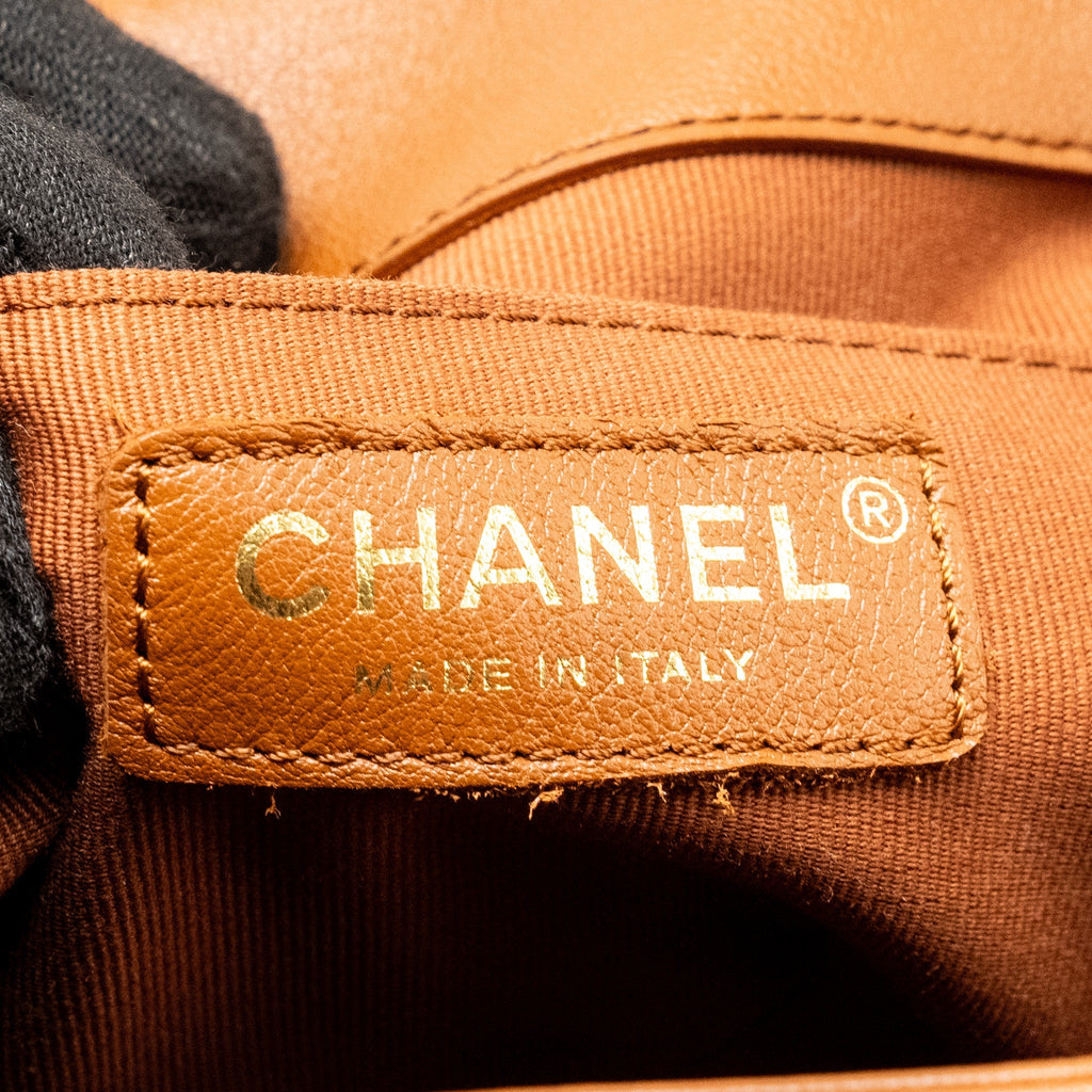 Chanel 23a Triple Pack Backpack Calfskin Caramel L (microchip)