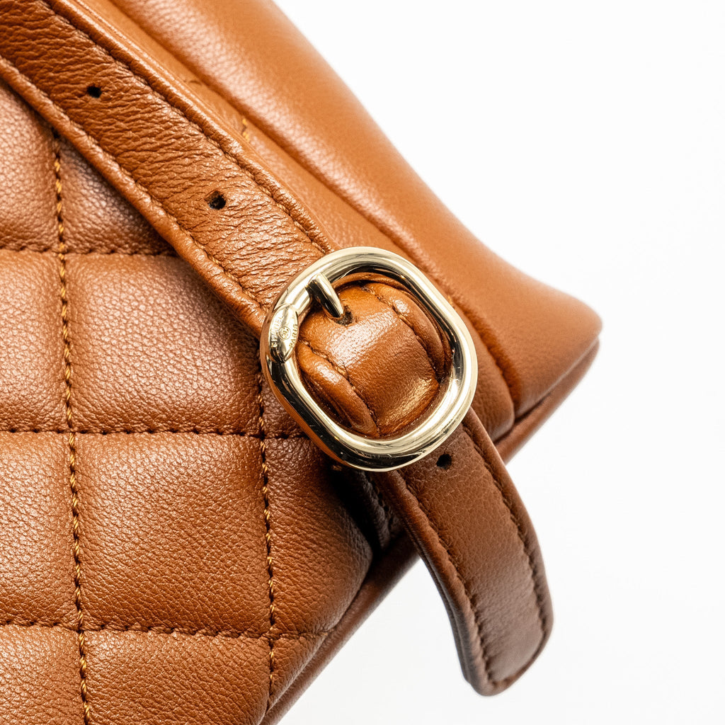 Chanel 23a Triple Pack Backpack Calfskin Caramel L (microchip)