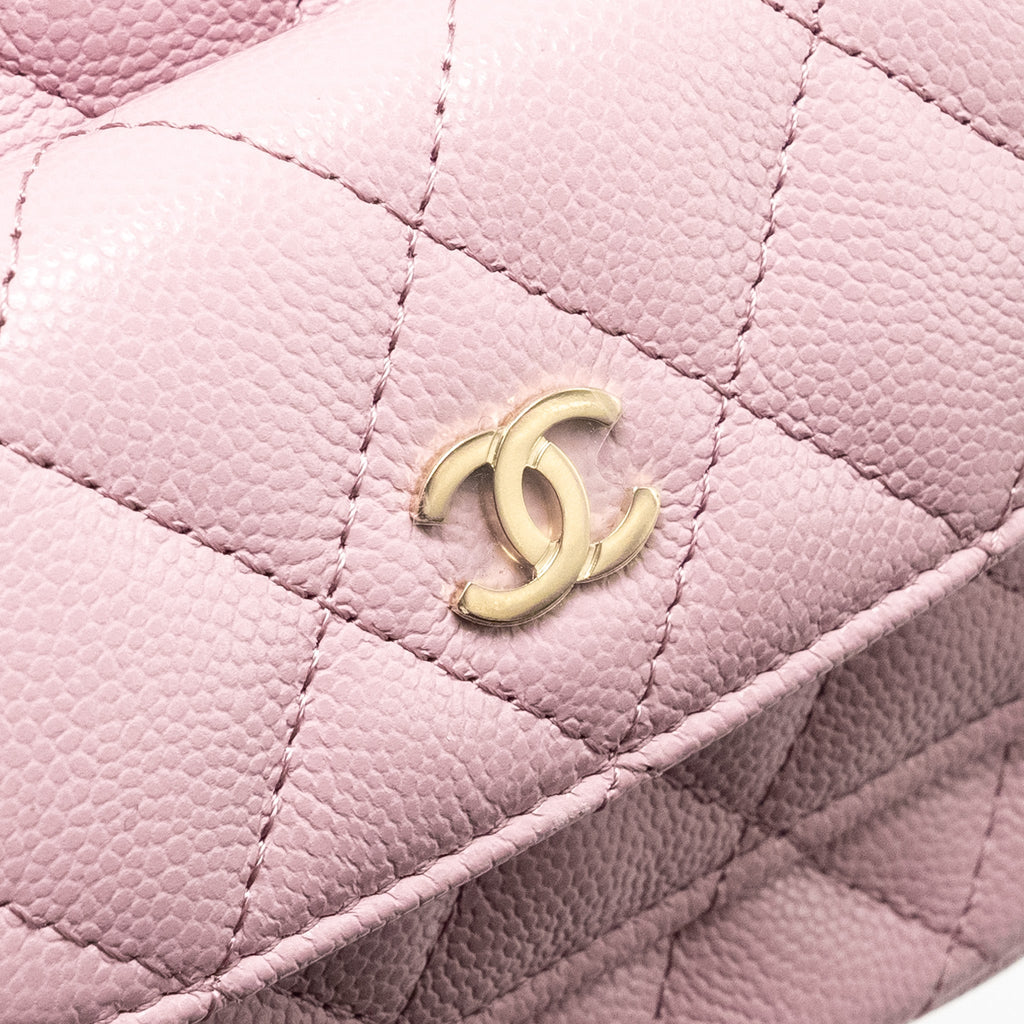 Chanel 24p Classic Mini Backpack Shiny Grained Calfskin Light Purple L (Microchip)