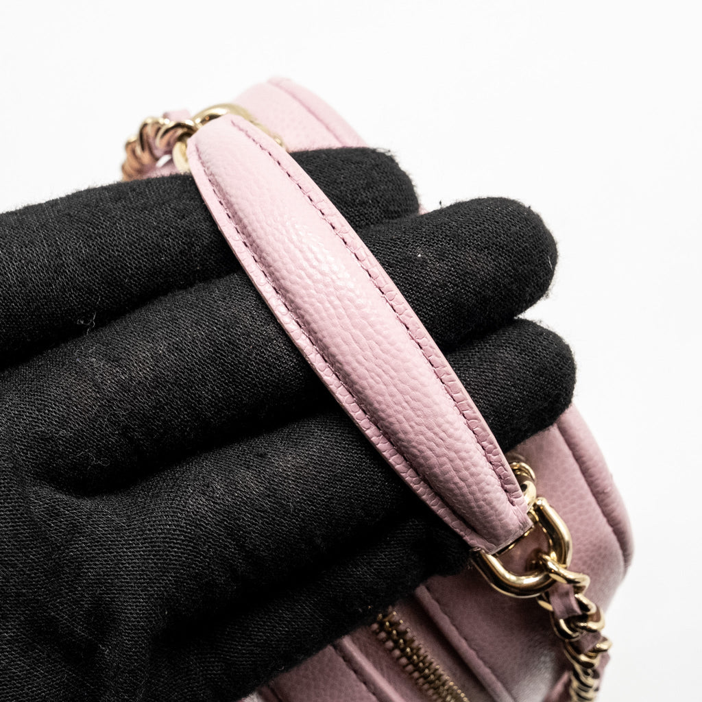 Chanel 24p Classic Mini Backpack Shiny Grained Calfskin Light Purple L (Microchip)
