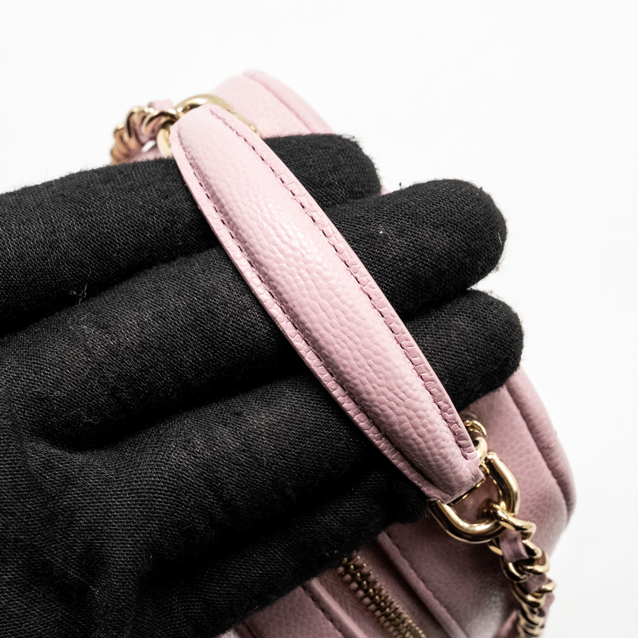 Chanel 24p Classic Mini Backpack Shiny Grained Calfskin Light Purple L (Microchip)