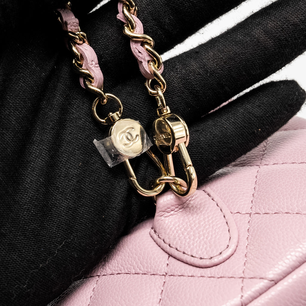 Chanel 24p Classic Mini Backpack Shiny Grained Calfskin Light Purple L (Microchip)