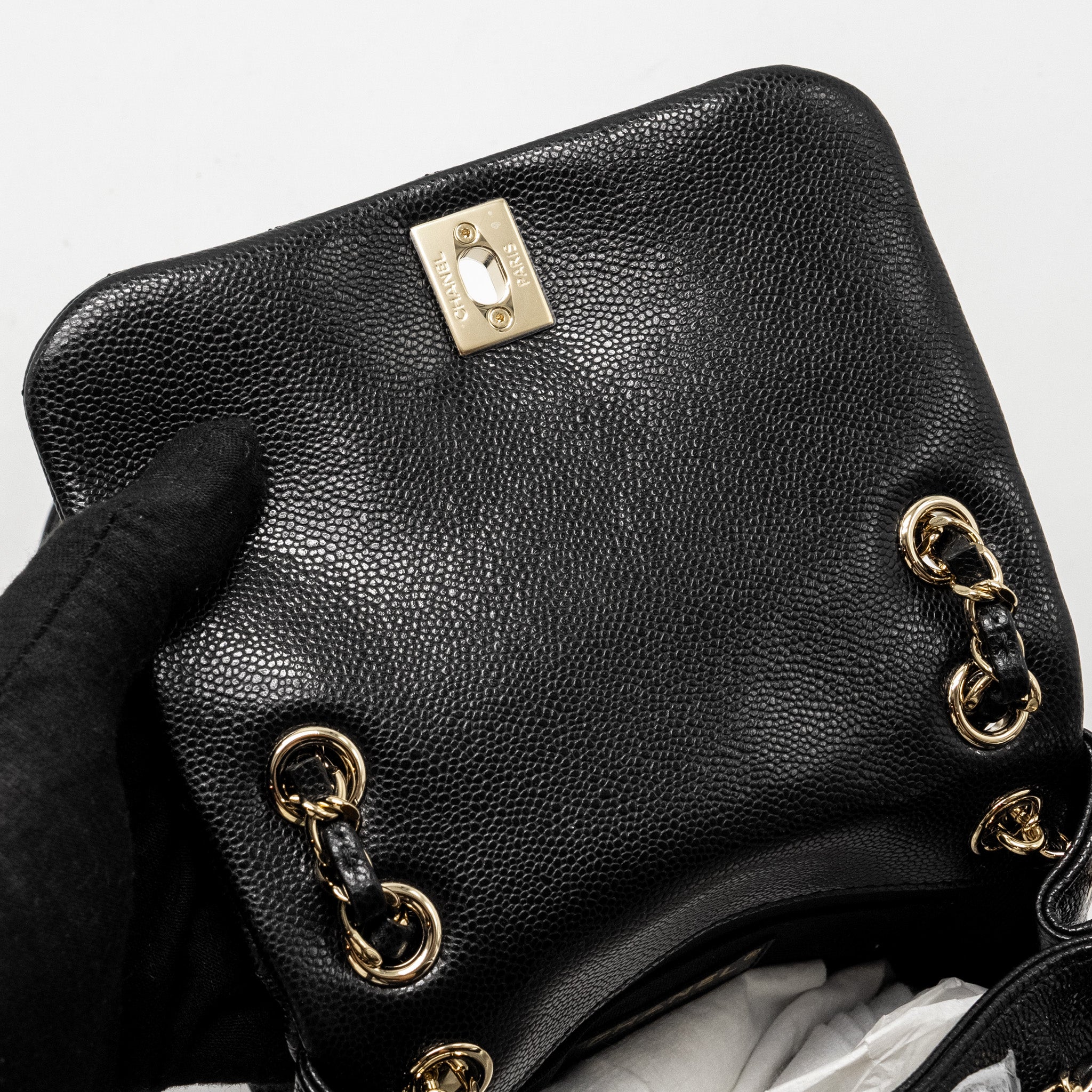 Chanel Triple Pack Backpack Caviar Black L (Microchip)