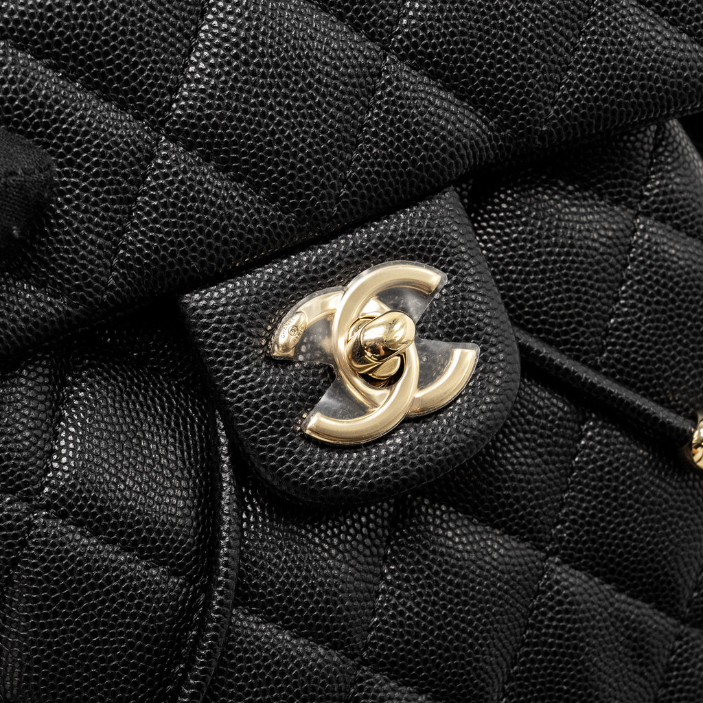 Chanel 23s Quilted Mini Backpack Caviar Black L (Microchip)