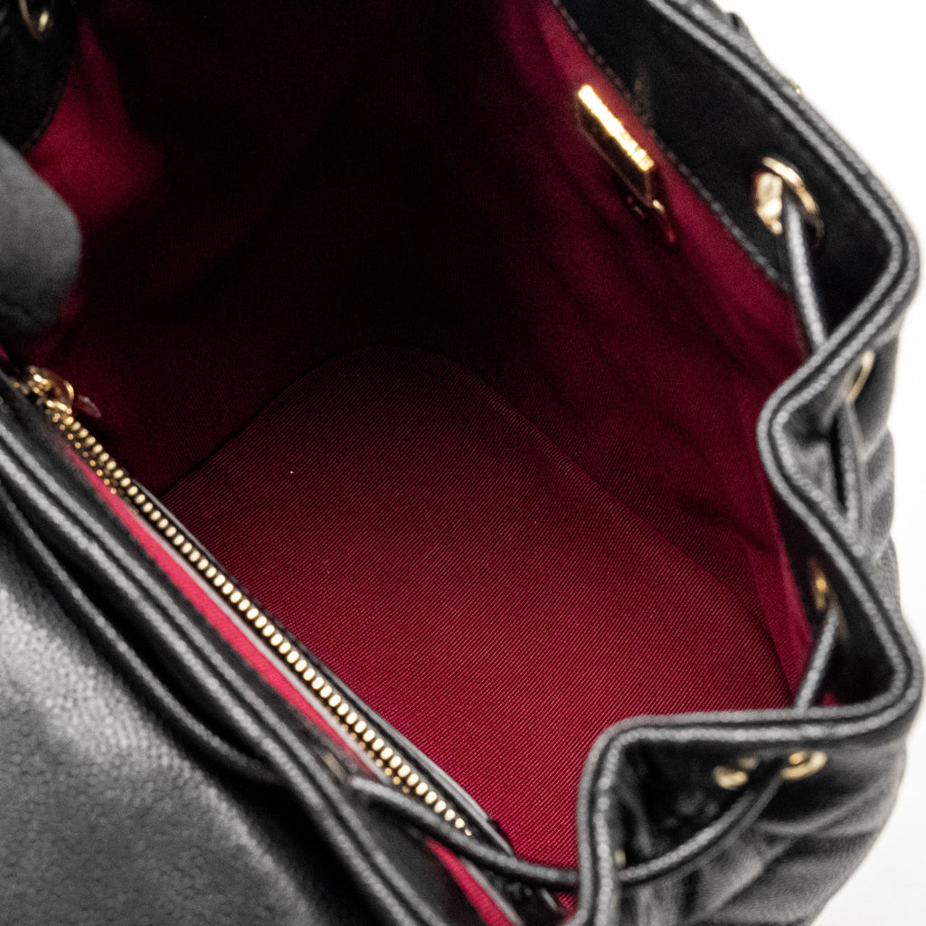 Chanel 23s Quilted Mini Backpack Caviar Black L (Microchip)