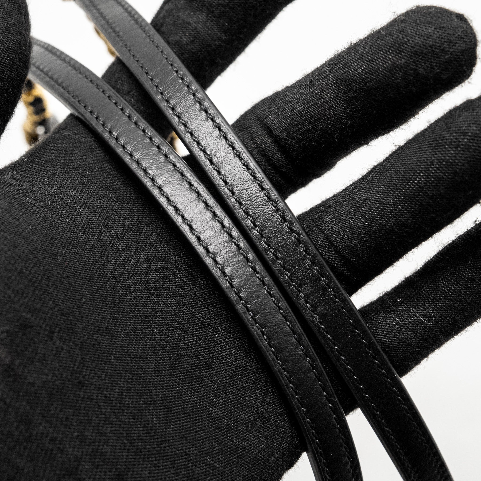 Chanel 23S Clutch Bag With Chain Calfskin Black Brush  (microchip)