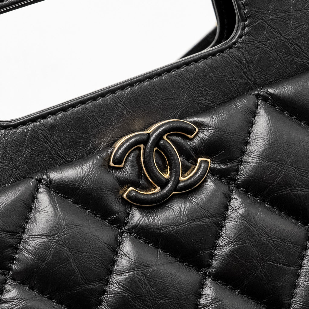Chanel 23S Clutch Bag With Chain Calfskin Black Brush  (microchip)