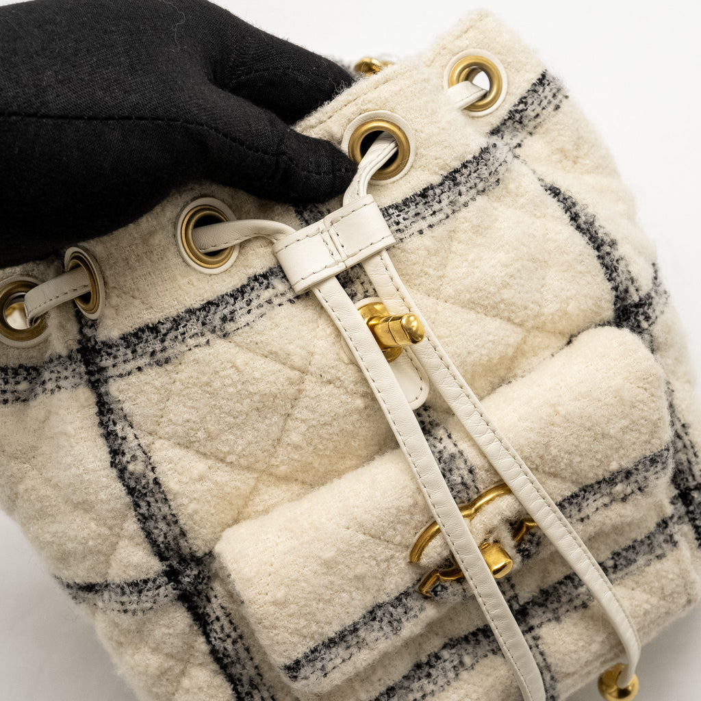 Chanel Duma Backpack Fabric White/Multicolour  (microchip)