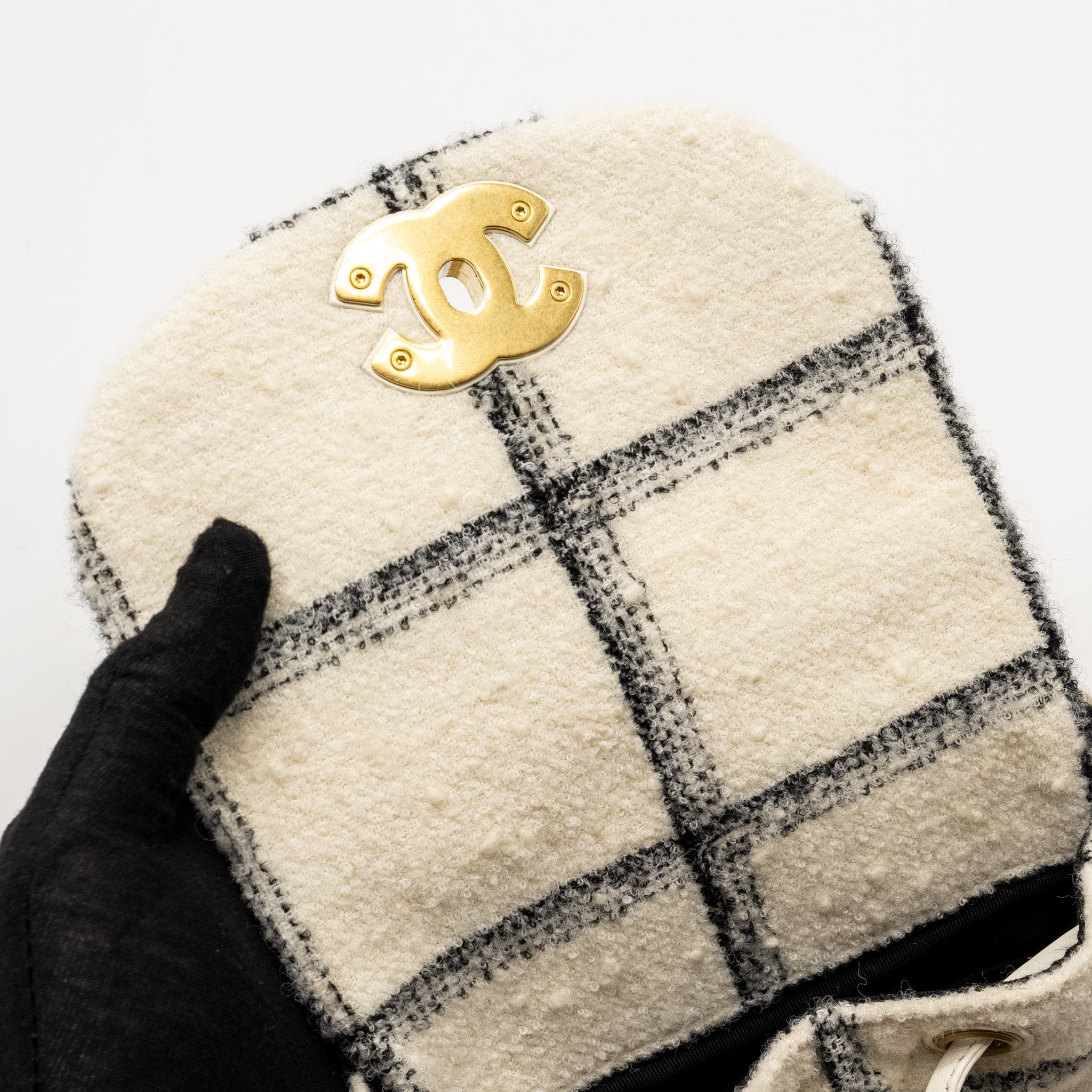 Chanel Duma Backpack Fabric White/Multicolour  (microchip)