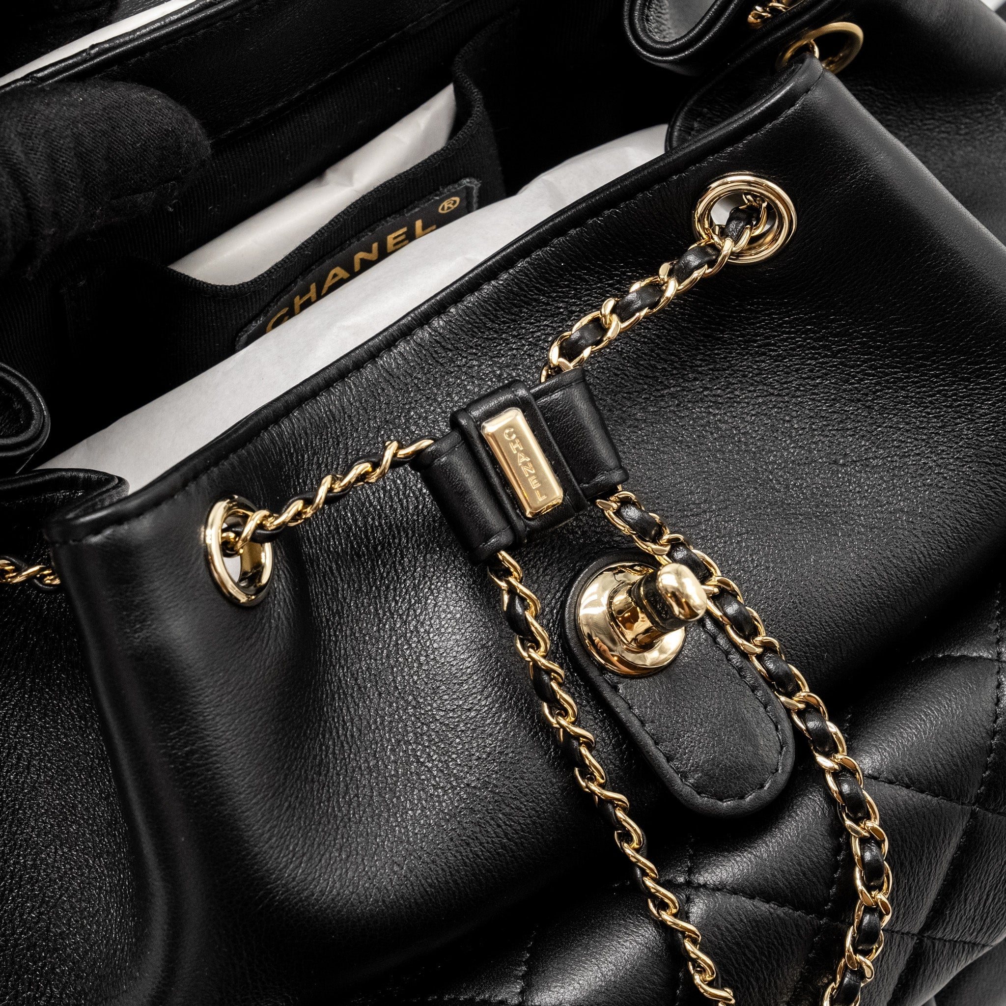 Chanel 23c Large Duma Backpack Calfskin Black L (microchip)