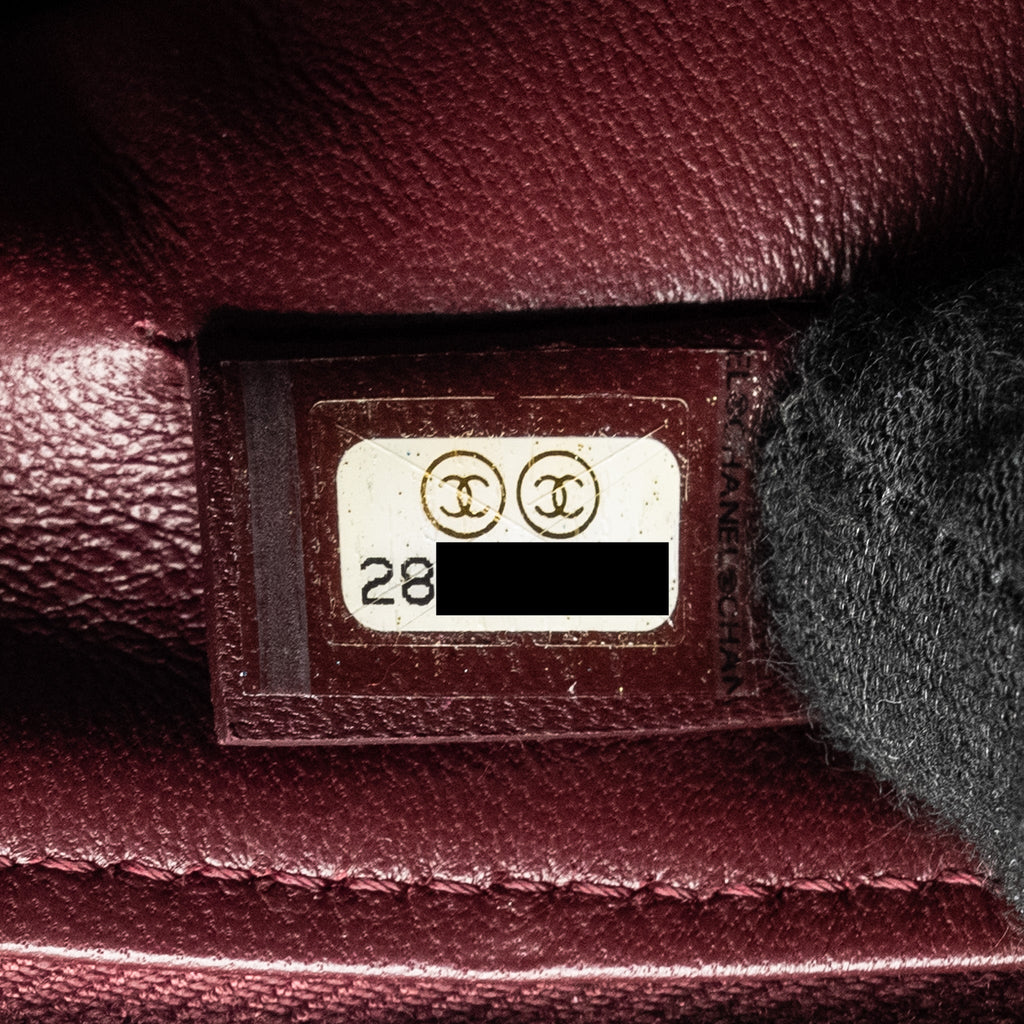 Chanel Folding Clutch Bag Velvet/Lambskin Burgundy L