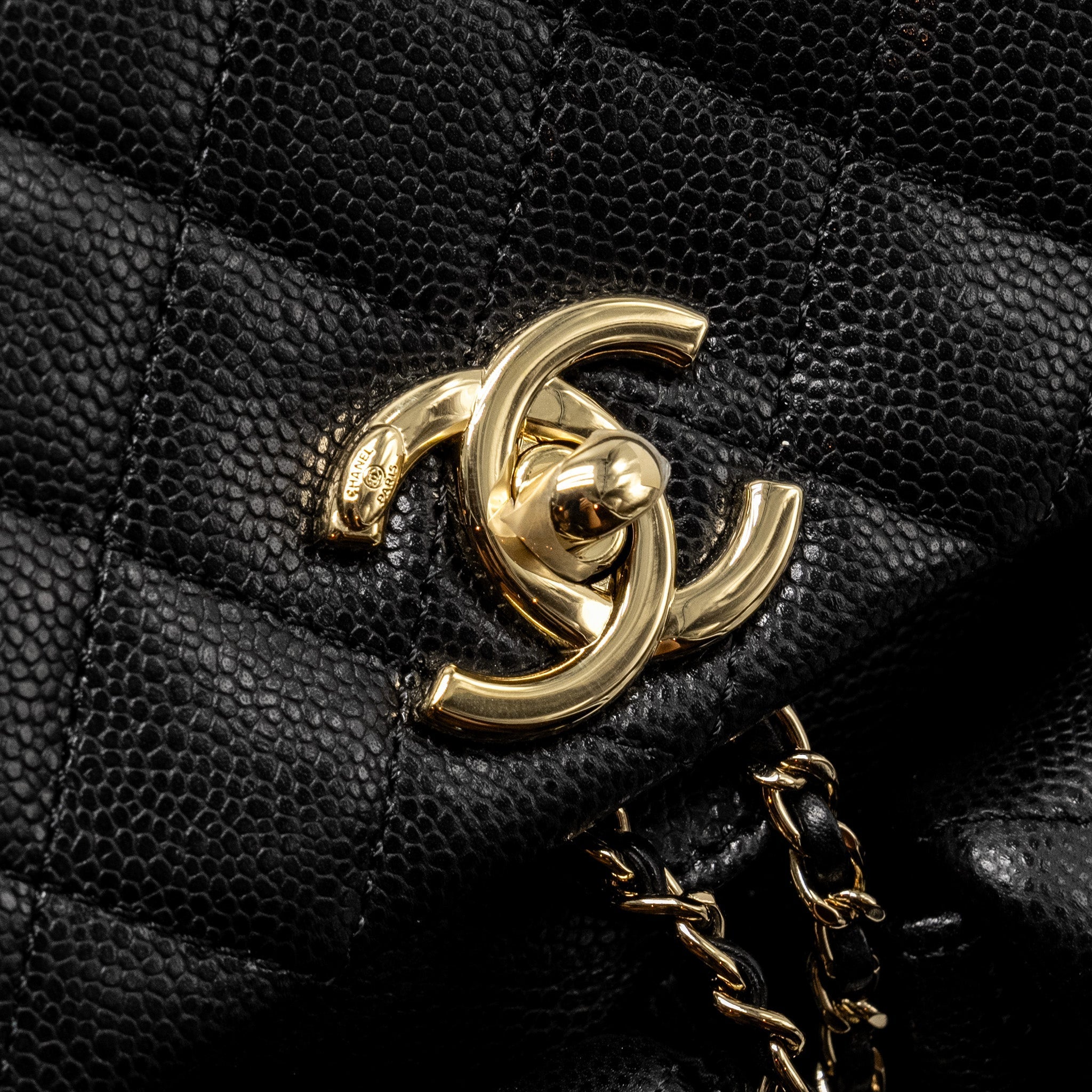 Chanel Triple Pack Backpack Caviar Black L (microchip)
