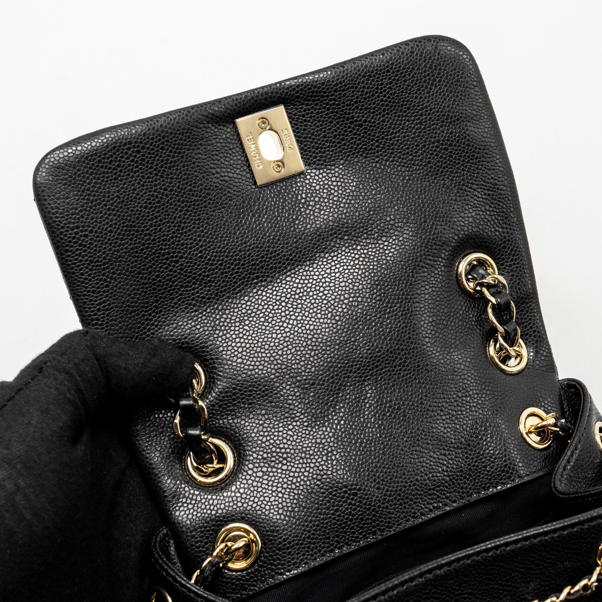 Chanel Triple Pack Backpack Caviar Black L (microchip)