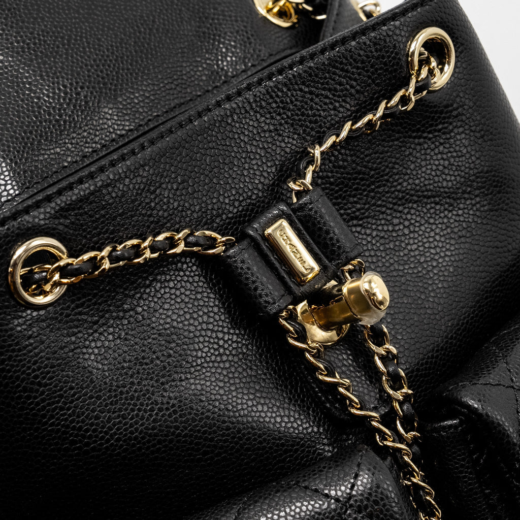 Chanel Triple Pack Backpack Caviar Black L (microchip)