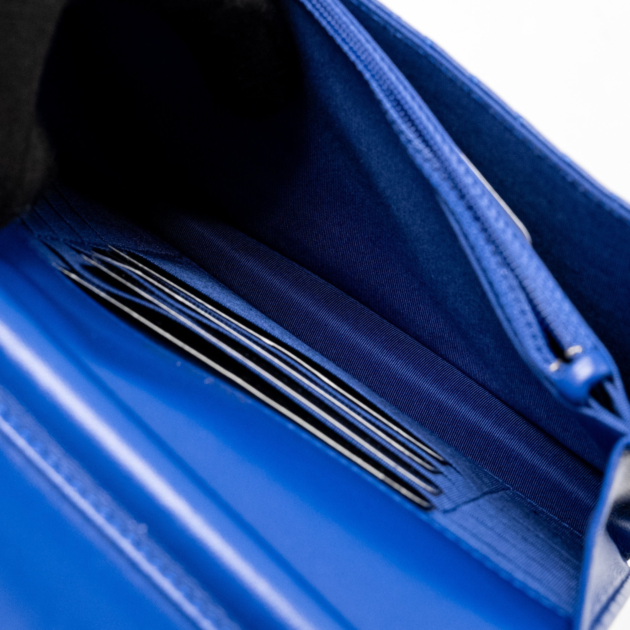 Chanel Boy Clutch with Chain  Chervon Lambskin Blue