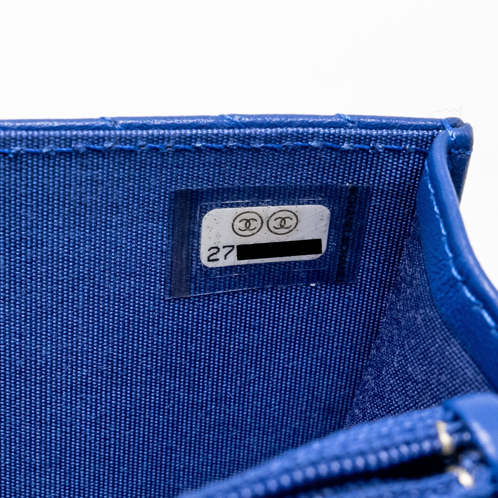Chanel Boy Clutch with Chain  Chervon Lambskin Blue
