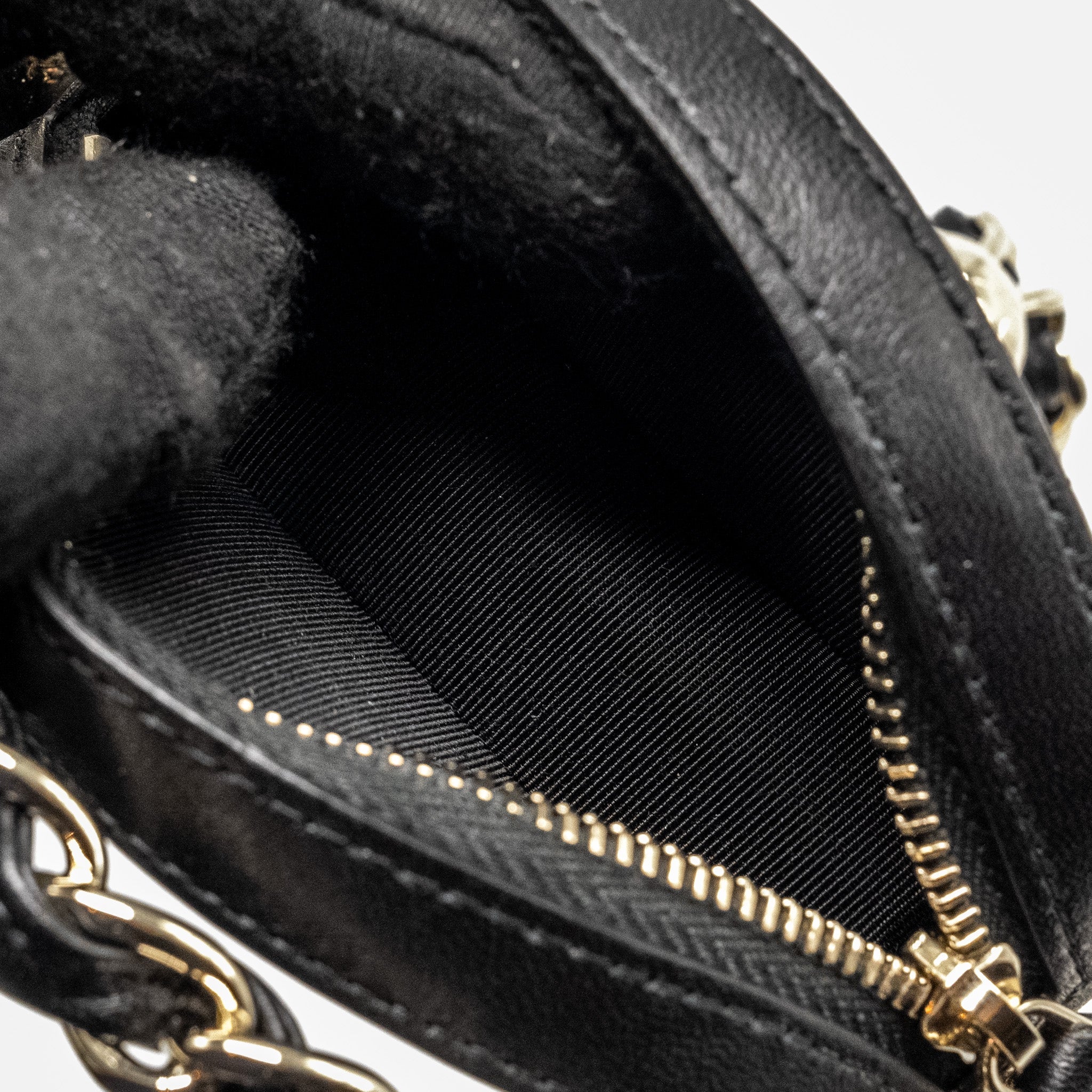 Chanel 22C Round Clutch With Chain Lambskin Black