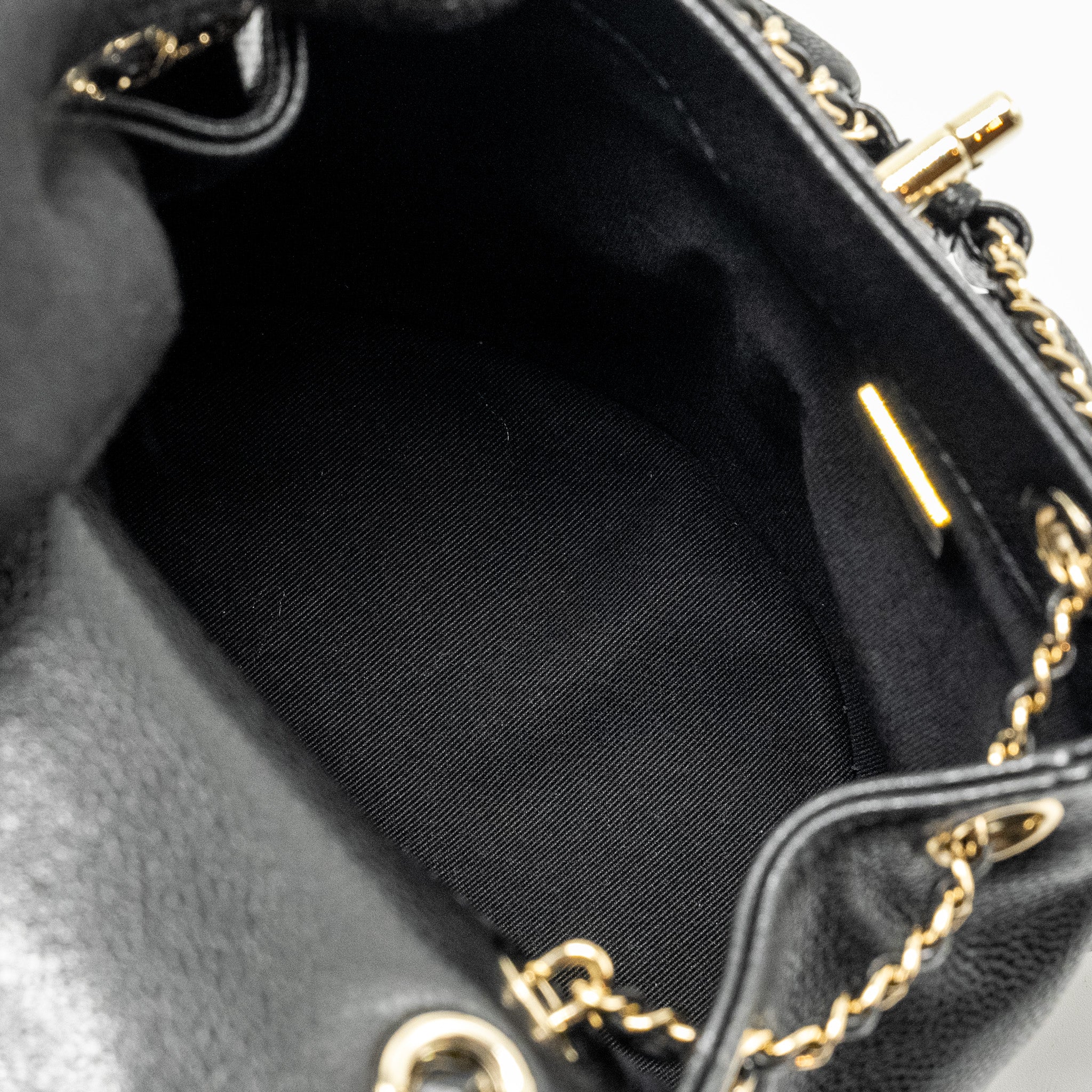 CHANEL 24A Mini Duma Backpack Grained Calfskin Black L (Microchip)