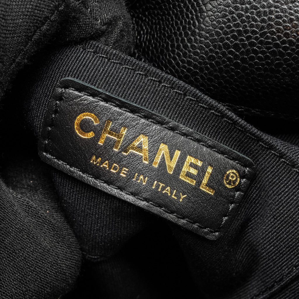 CHANEL 24A Mini Duma Backpack Grained Calfskin Black L (Microchip)