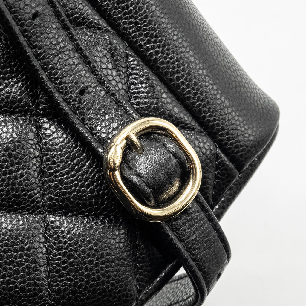 CHANEL 24A Mini Duma Backpack Grained Calfskin Black L (Microchip)