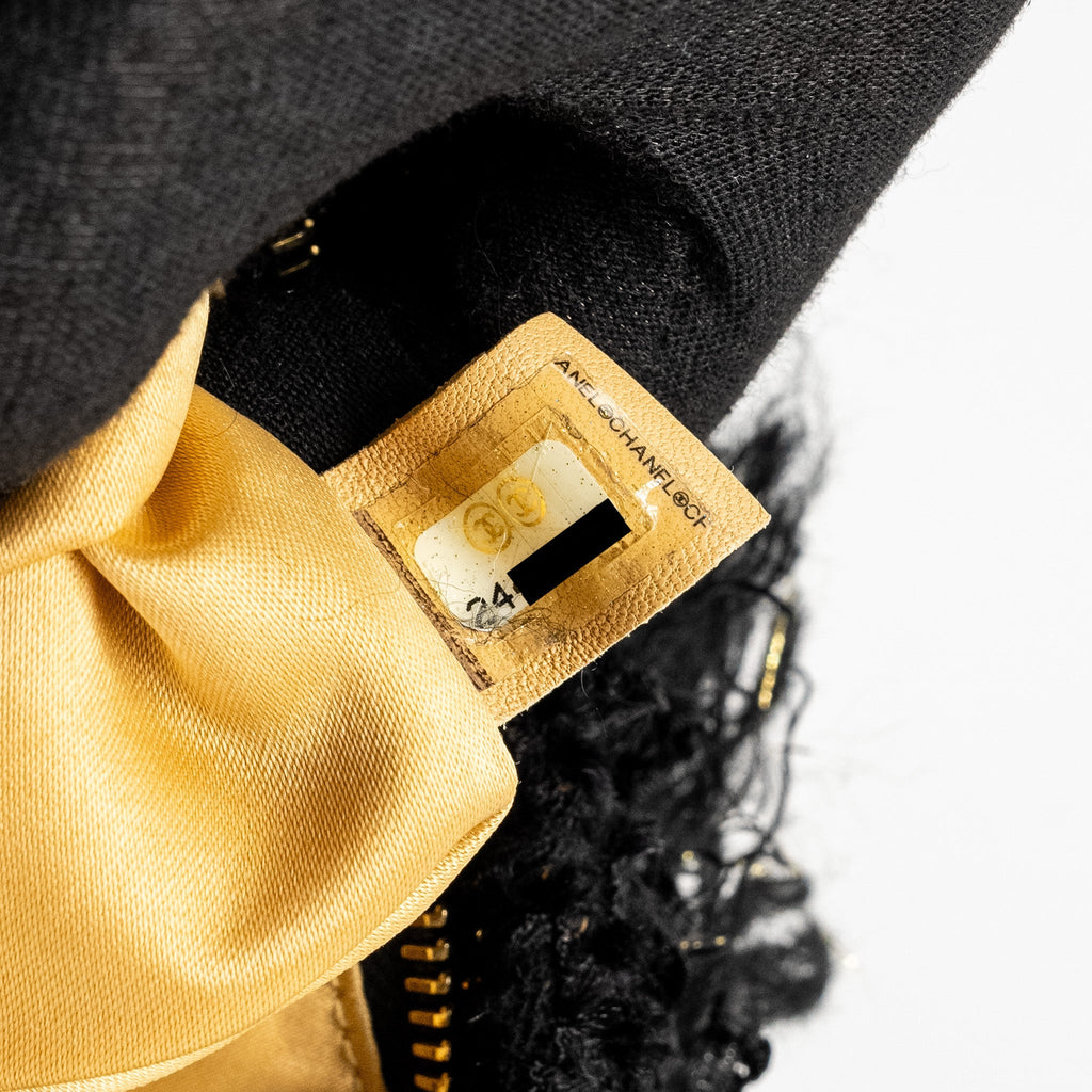 Chanel Fringe Paris Cosmopolite Clutch Tweed Black