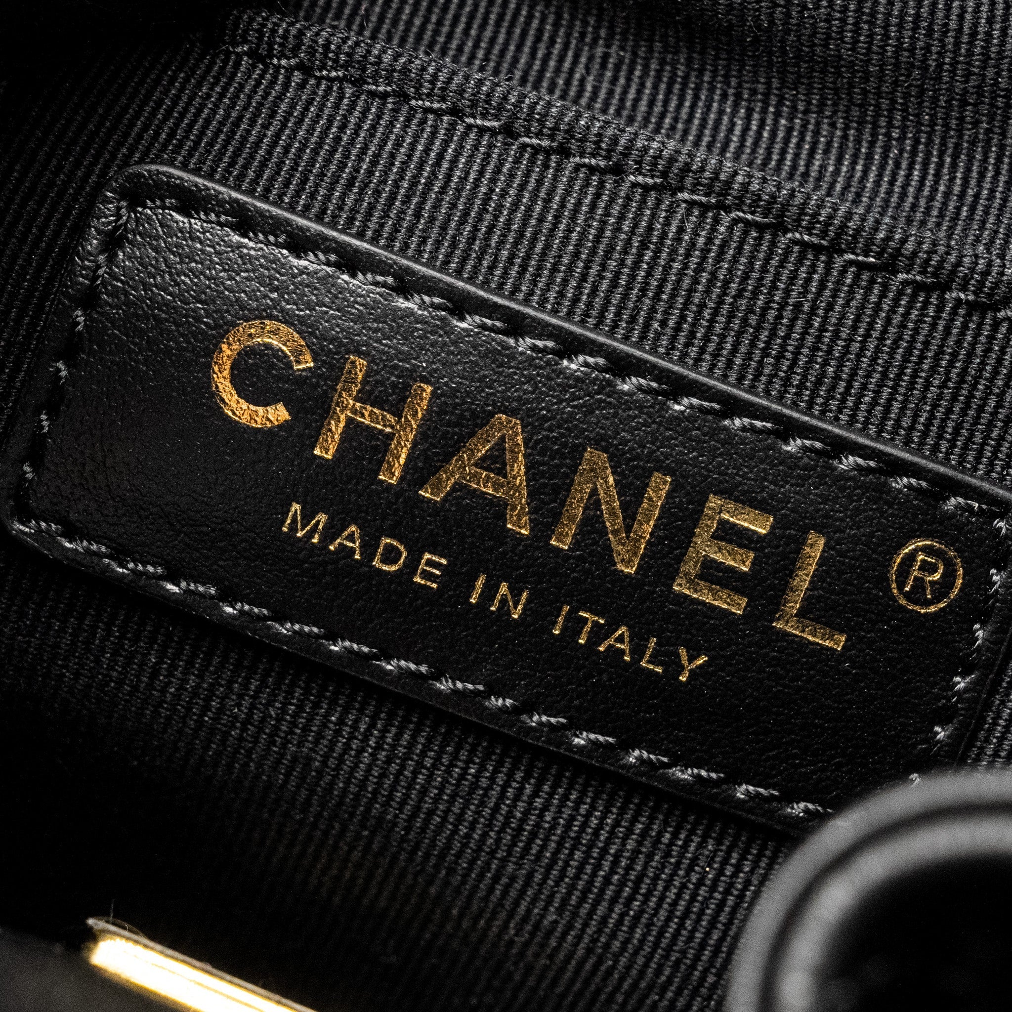 Chanel 22S Candy Chains Mini Bucket Backpack Lambskin Black  (Microchip)