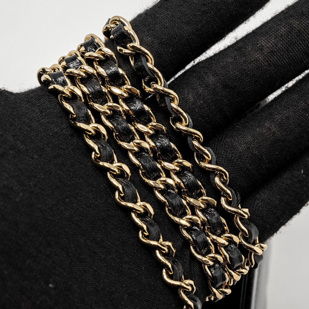 Chanel Mini 31 Clutch with Chain Shiny Lambskin Black L (Microchip)