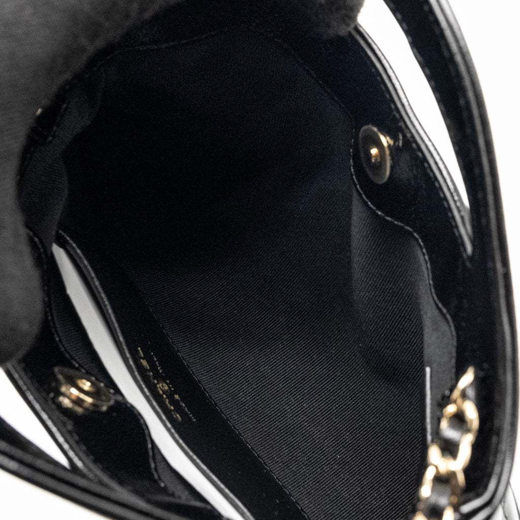 Chanel Mini 31 Clutch with Chain Shiny Calfskin Black L (microchip)