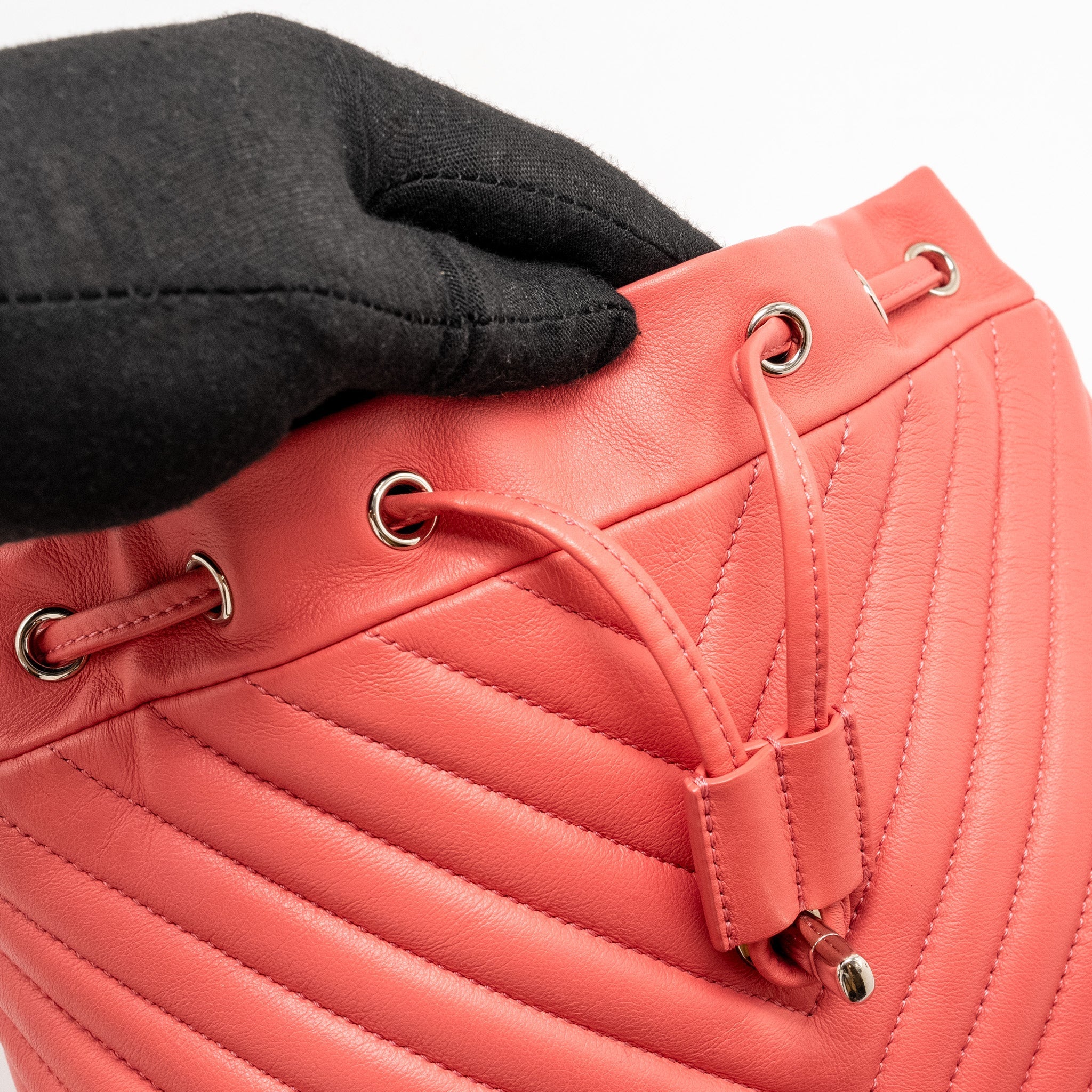 Chanel Small Urban Spirit Backpack Chevron Calfskin Pink