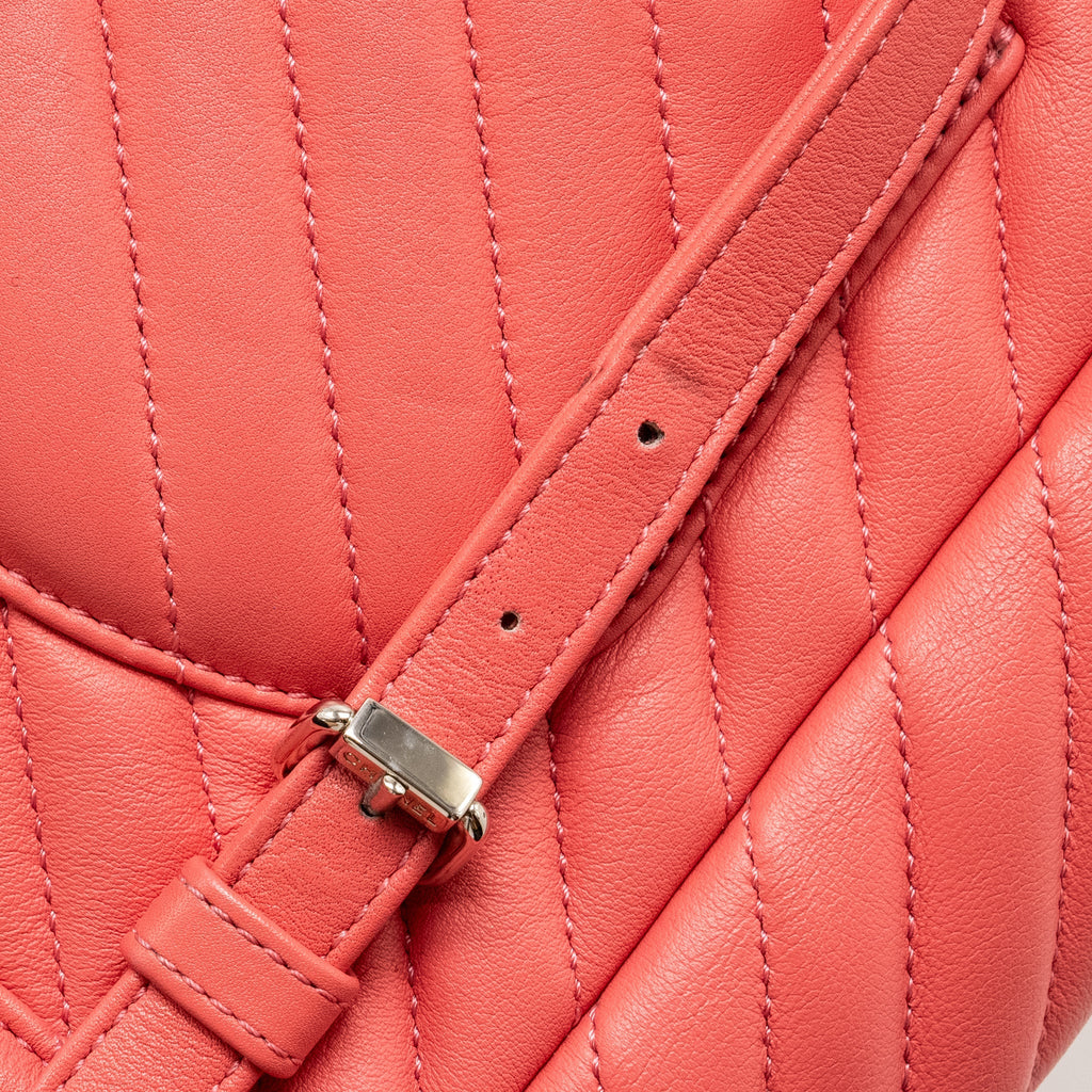 Chanel Small Urban Spirit Backpack Chevron Calfskin Pink