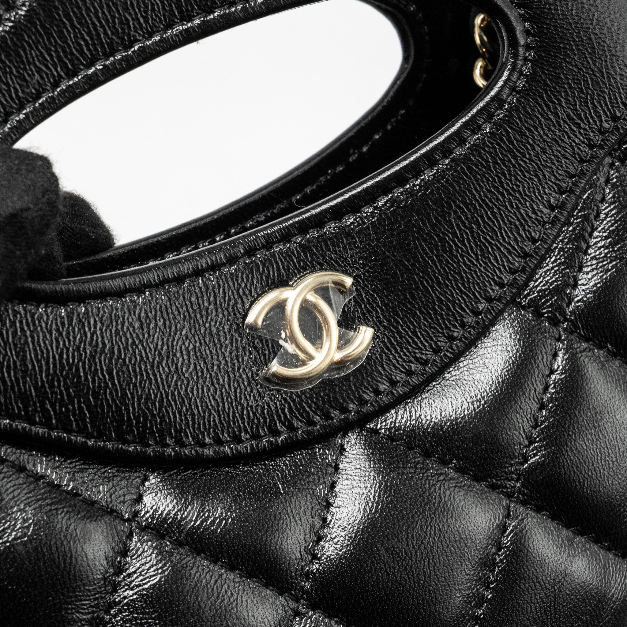Chanel Mini 31 Clutch with Chain Shiny Lambskin Black L (Microchip)