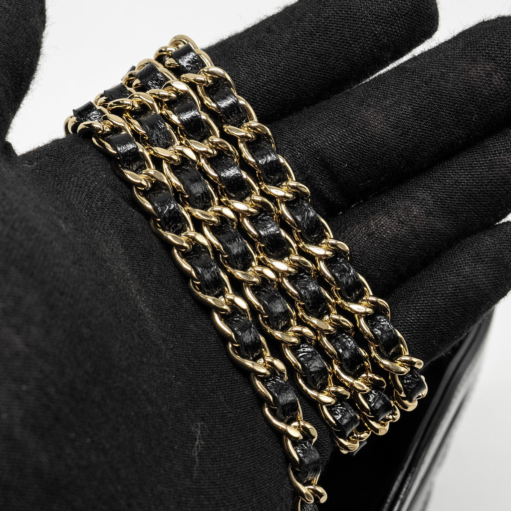 Chanel Mini 31 Clutch with Chain Shiny Lambskin Black L (Microchip)