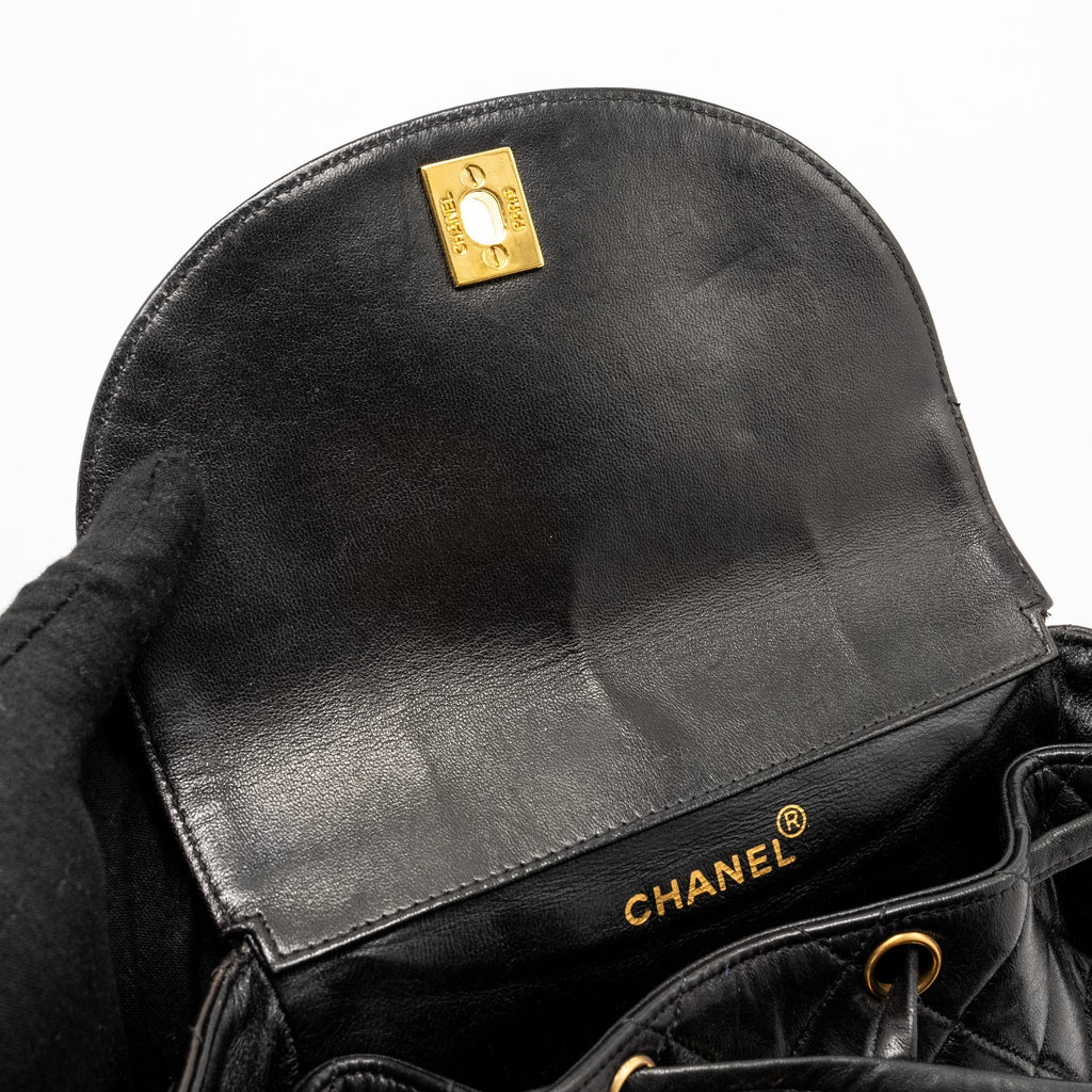 Chanel Vintage Duma Backpack Lambskin Black