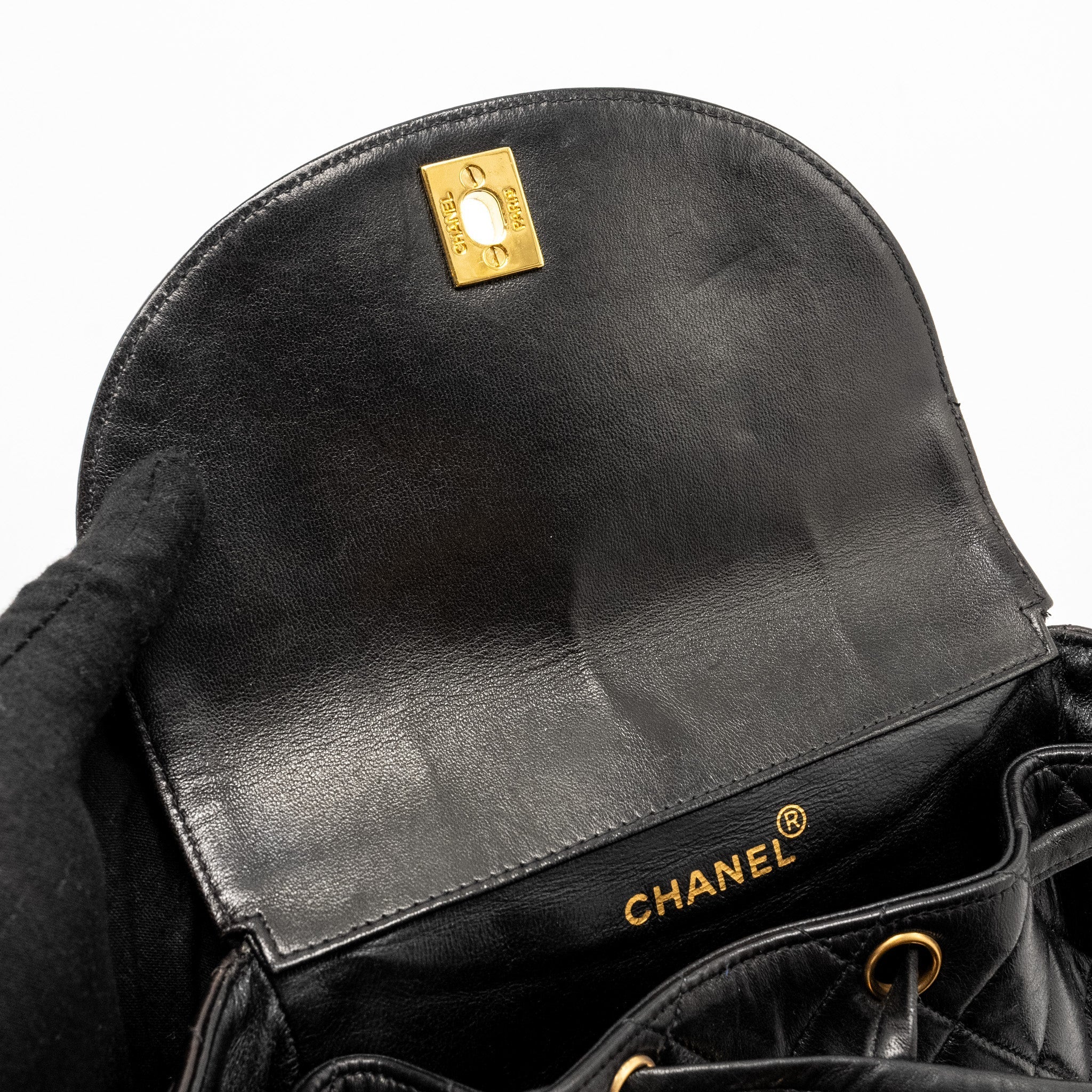 Chanel Vintage Duma Backpack Lambskin Black