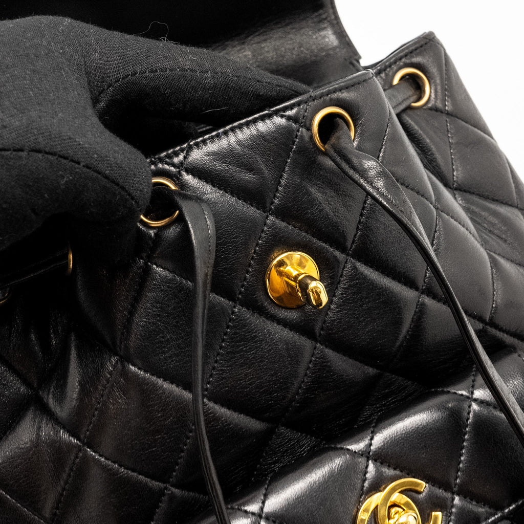 Chanel Vintage Duma Backpack Lambskin Black