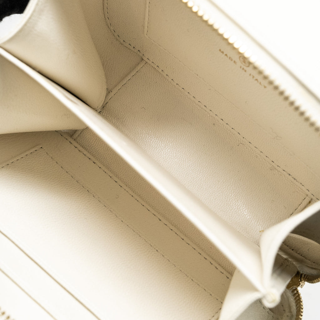 Chanel Mini Vanity Clutch with Chain Lambskin White