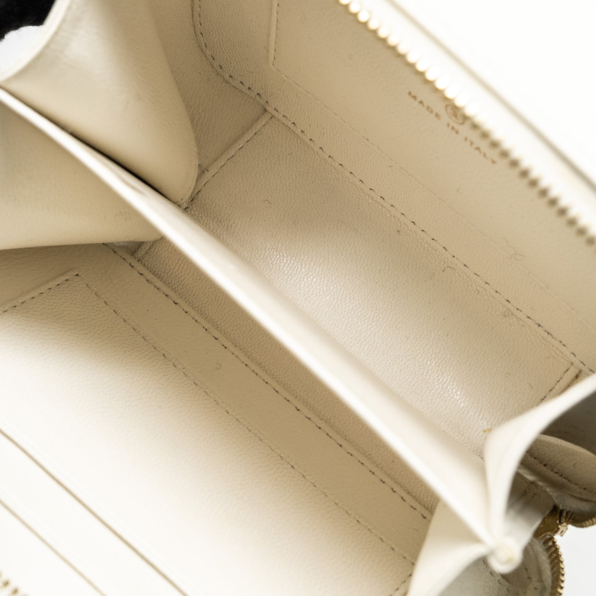 Chanel Mini Vanity Clutch with Chain Lambskin White