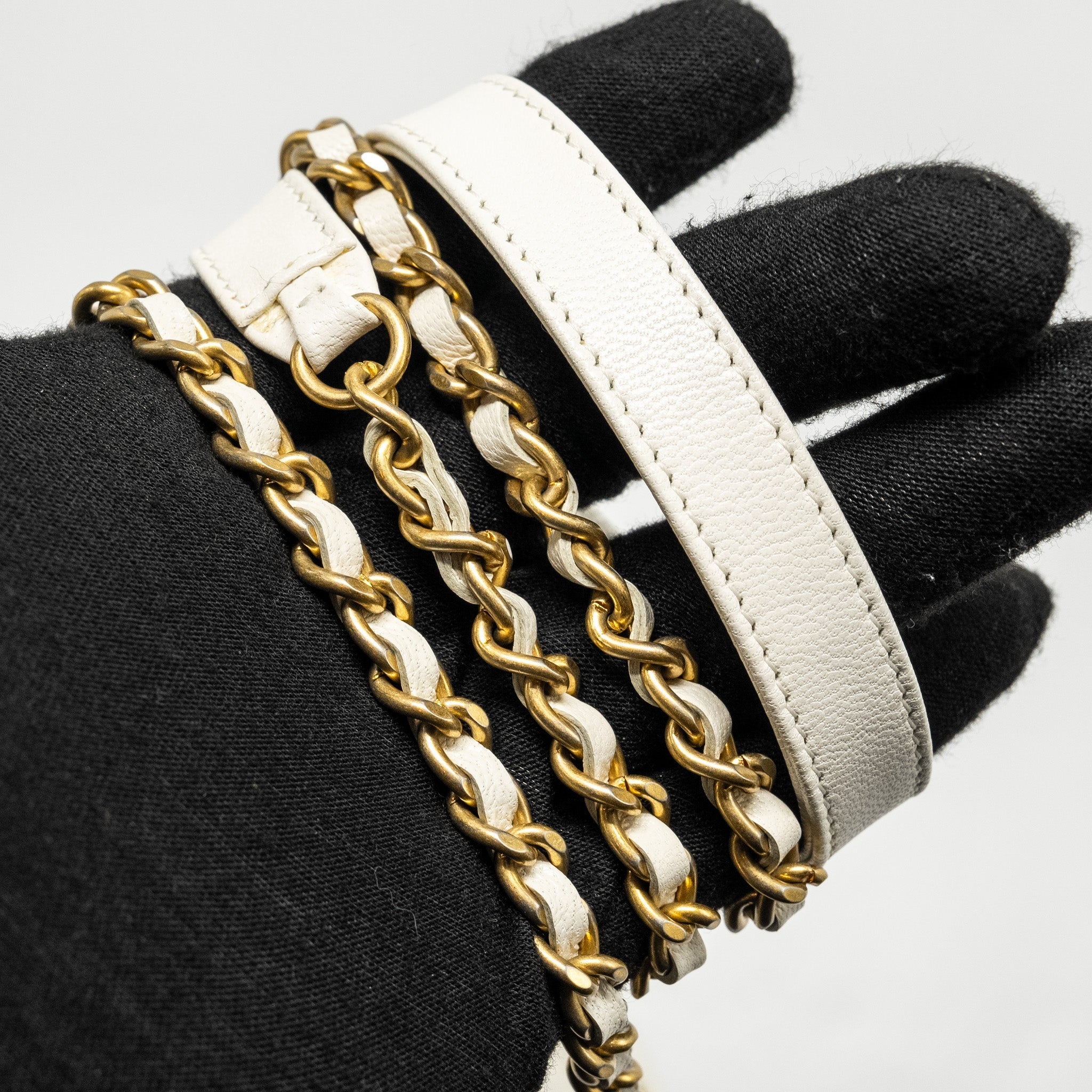 Chanel Mini Vanity Clutch with Chain Lambskin White