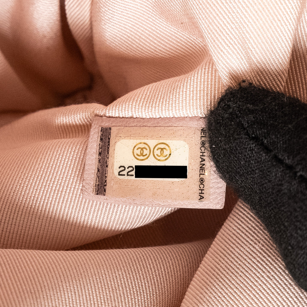 Chanel Chevron Zip Clutch calfskin light pink