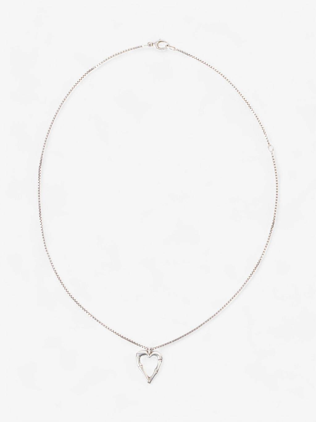 Gucci Bamboo Heart Pendant Necklace Silver Silver Sterling