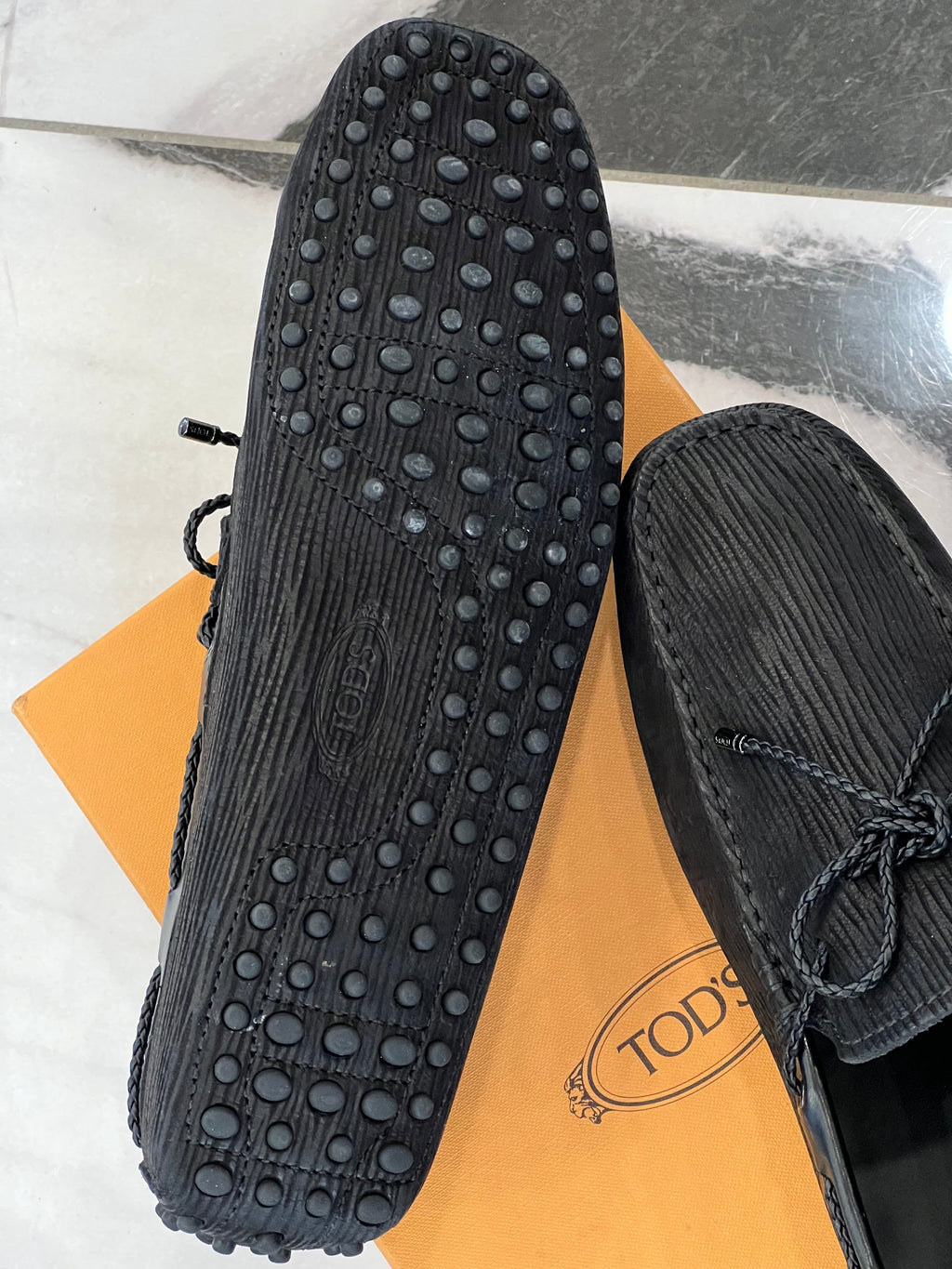TOD'S LACCETTO DRIVING LOAFERS WITH BRAIDED KNOT FRONT