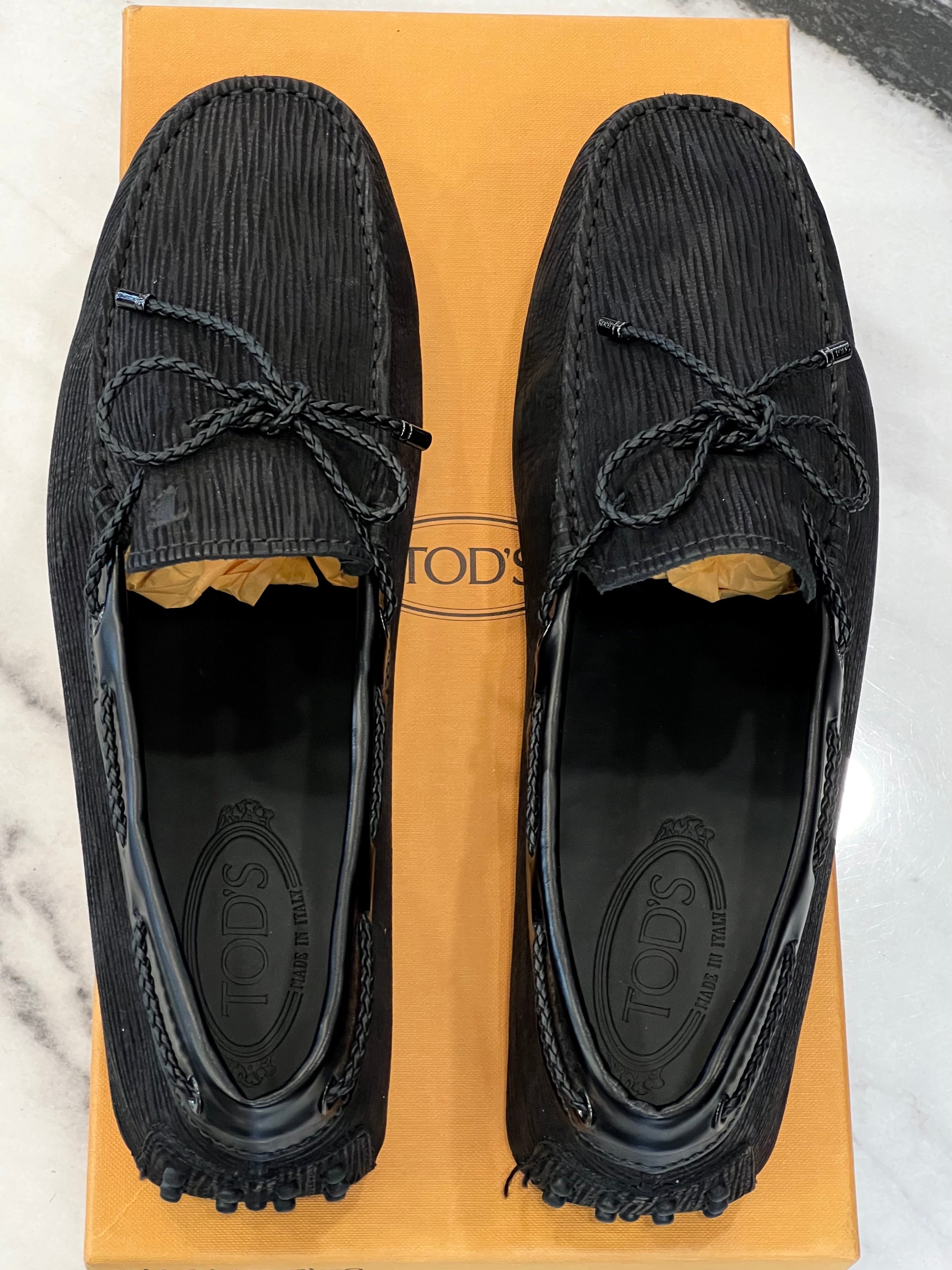 TOD'S LACCETTO DRIVING LOAFERS WITH BRAIDED KNOT FRONT
