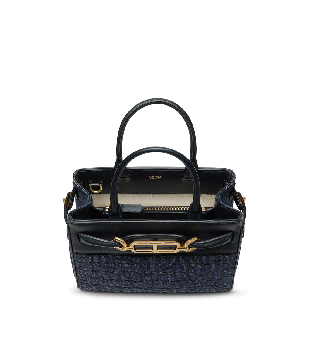 TOM FORD CROC EMBOSSED LEATHER WHITNEY SMALL BAG