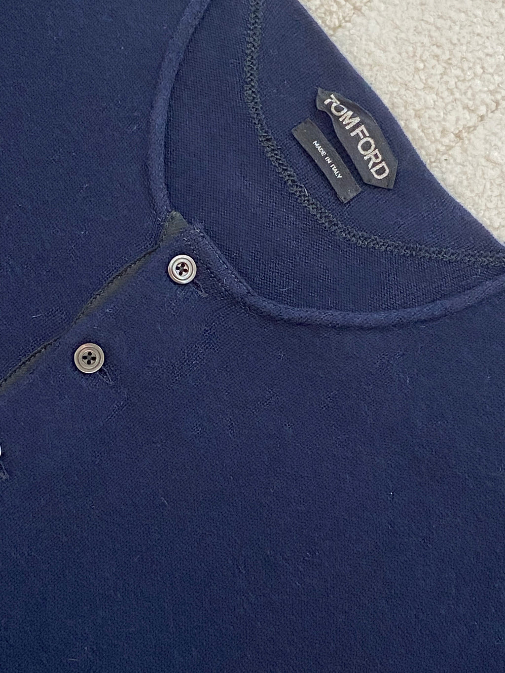 TOM FORD MEN'S COTTON CASHMERE BLEND HENLEY SWEATER