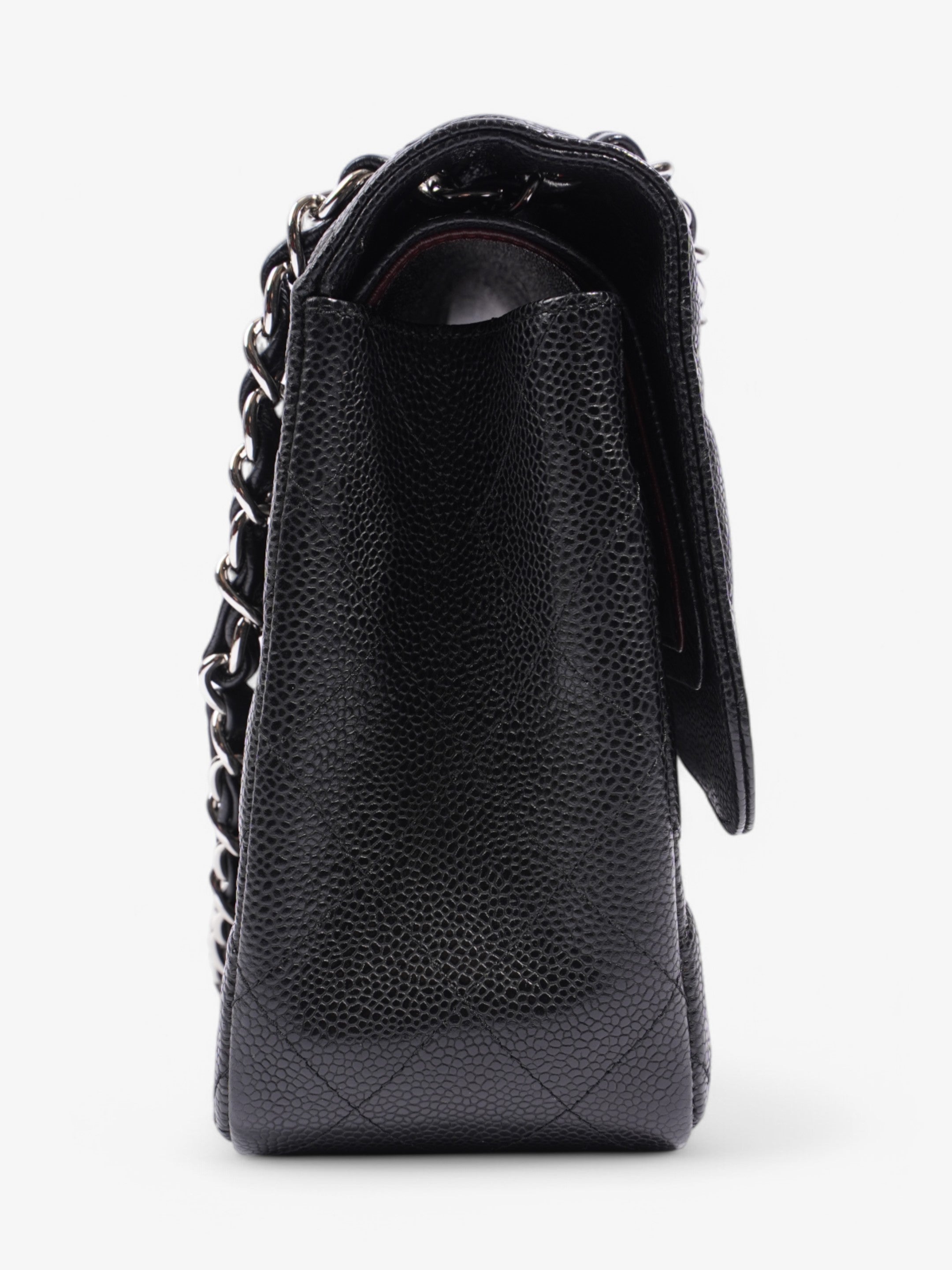 Chanel Classic Double Flap Black Caviar Leather Jumbo