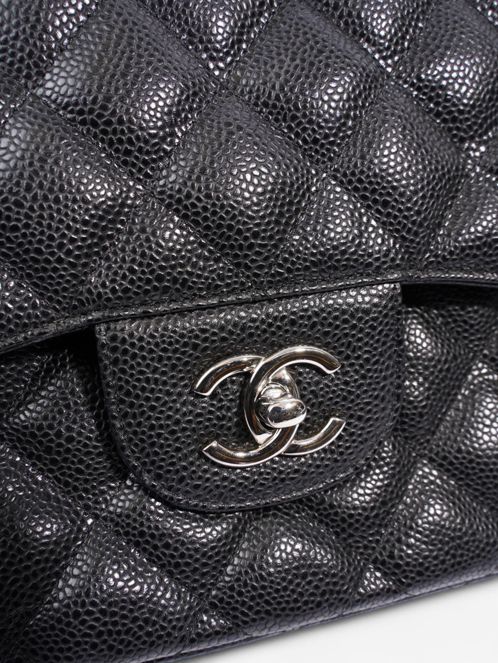 Chanel Classic Double Flap Black Caviar Leather Jumbo