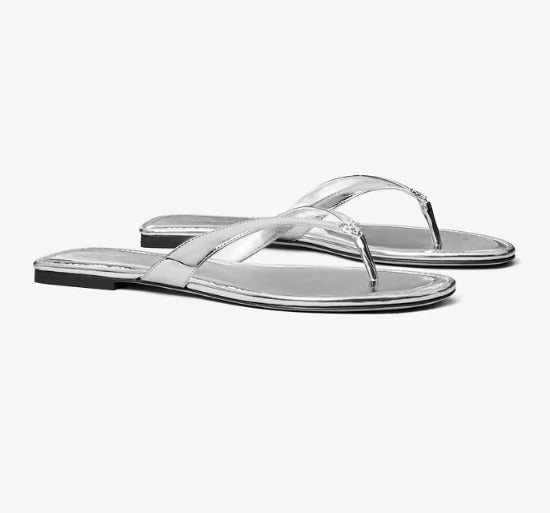 TORY BURCH METALLIC LEATHER CLASSIC FLIP FLOP