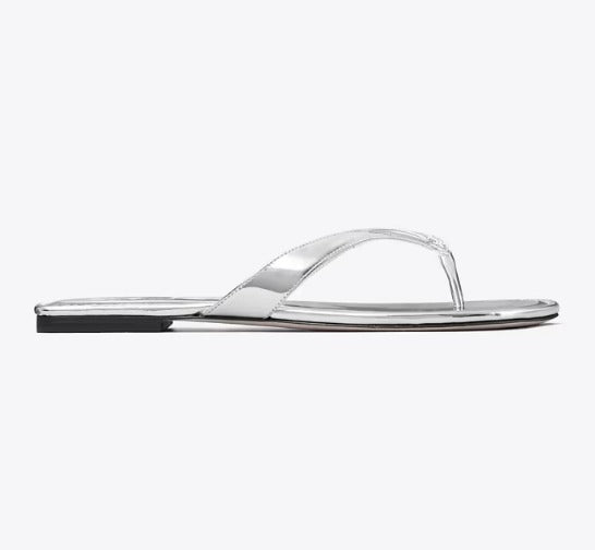 TORY BURCH METALLIC LEATHER CLASSIC FLIP FLOP