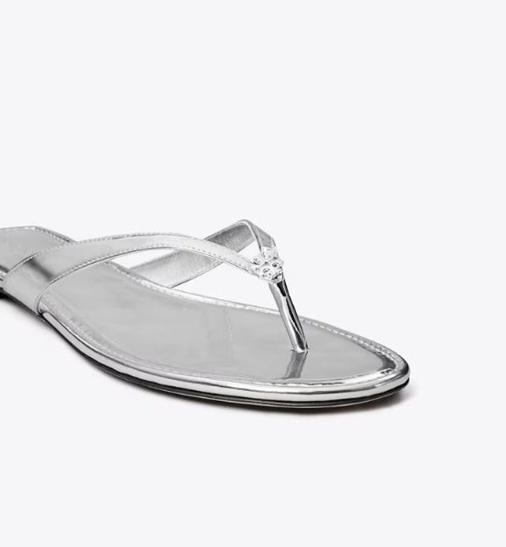 TORY BURCH METALLIC LEATHER CLASSIC FLIP FLOP